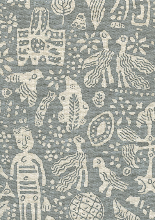 Lewis & Wood Minna Maze Smoke Made to Measure Roman Blinds – fabric detail