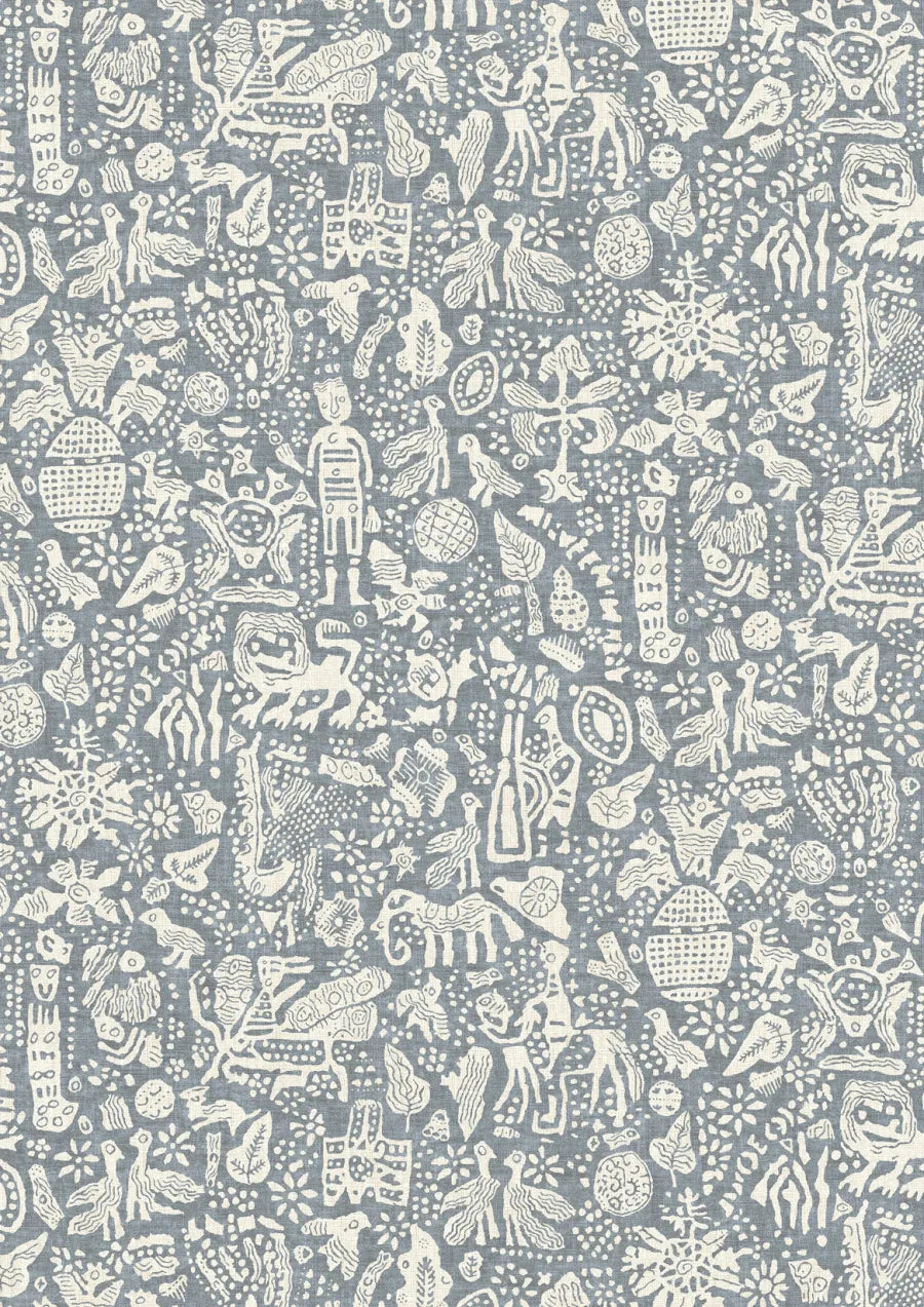 Lewis & Wood Minna Maze Smoke Made to Measure Curtains – close-up