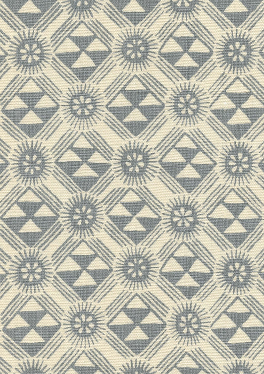 Lewis & Wood Monochrome Wedgwood Blue Made to Measure Roman Blinds – fabric detail