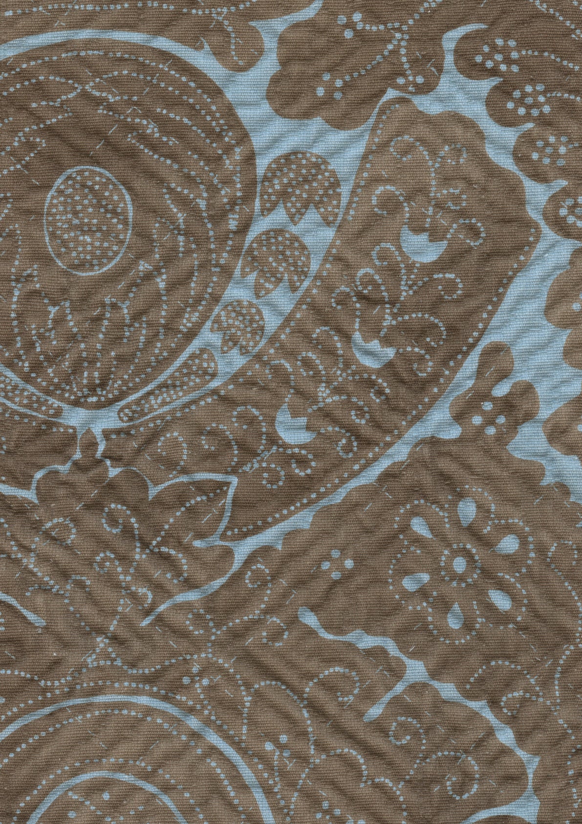 Lewis & Wood Nantes Overdye Brown Blue Made to Measure Roman Blinds – fabric detail
