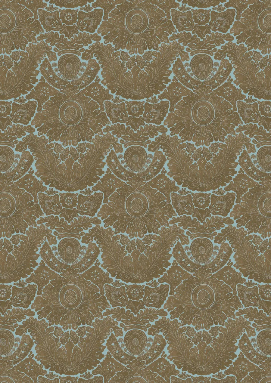 Lewis & Wood Nantes Overdye Brown Blue Made to Measure Curtains – full width