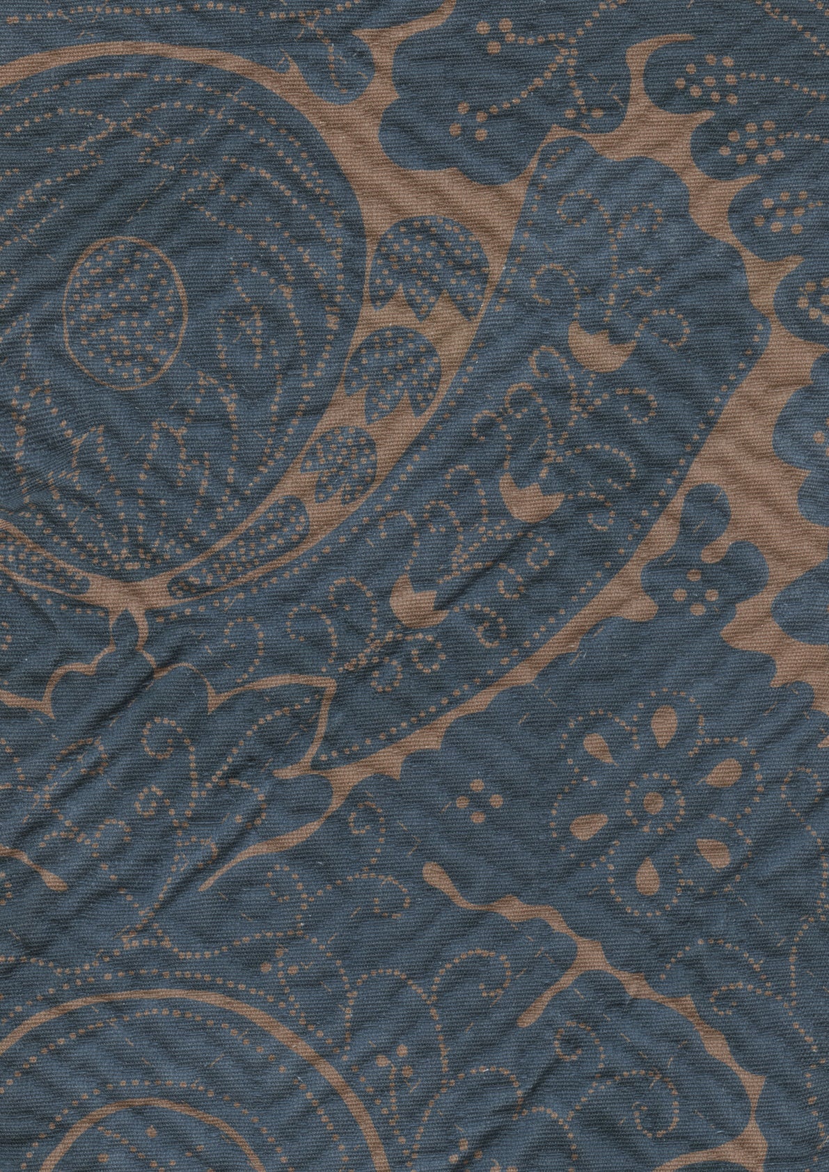 Lewis & Wood Nantes Overdye Indigo Salmon Made to Measure Roman Blinds – fabric detail