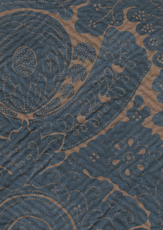 Lewis & Wood Nantes Overdye Indigo Salmon Made to Measure Roman Blinds – fabric detail