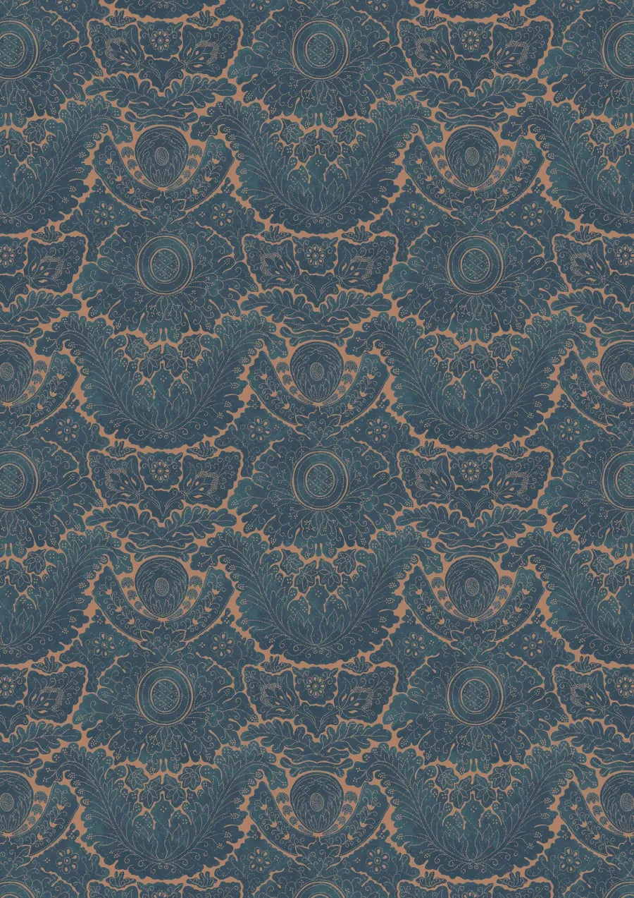 Lewis & Wood Nantes Overdye Indigo Salmon Made to Measure Roman Blinds – full width