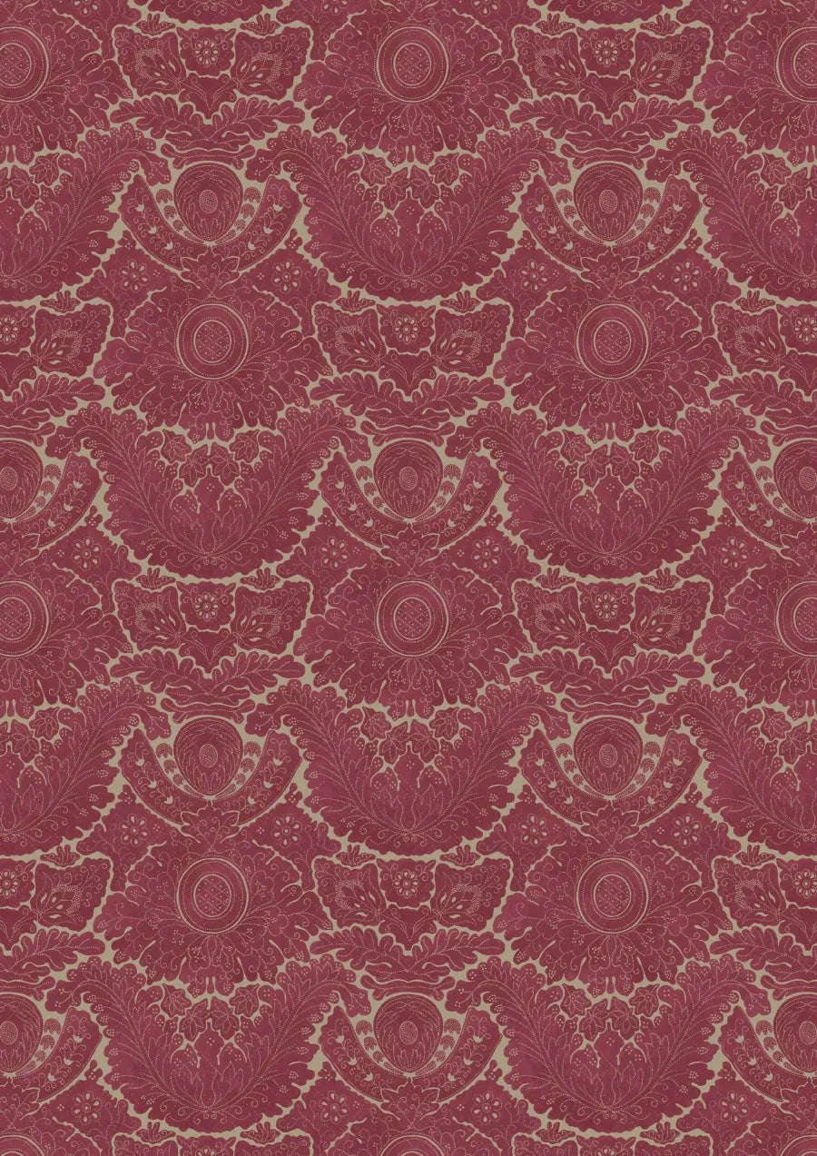 Lewis & Wood Nantes Overdye Madder Celadon Made to Measure Roman Blinds – full width