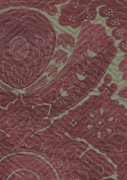 Lewis & Wood Nantes Overdye Madder Celadon Made to Measure Roman Blinds – fabric detail