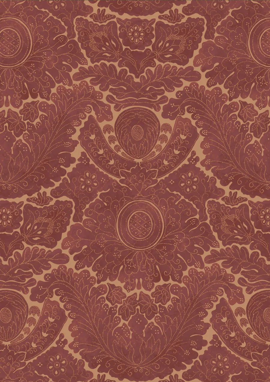 Lewis & Wood Nantes Overdye Plum Salmon Made to Measure Curtains – close-up