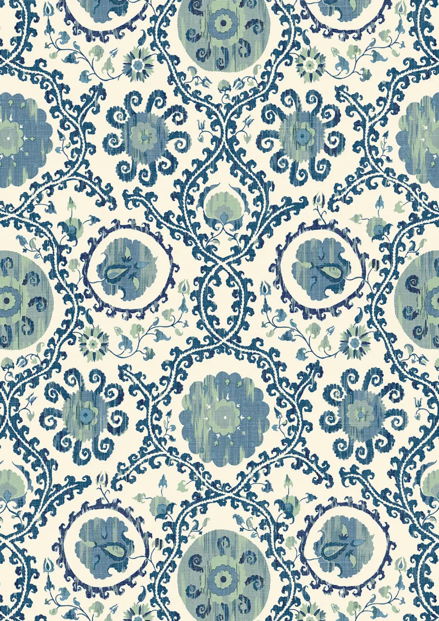 Lewis & Wood Oxus Cobalt Blue Made to Measure Roman Blinds – close-up