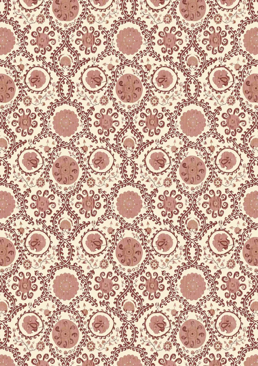 Lewis & Wood Oxus Dusky Pink Made to Measure Curtains – full width