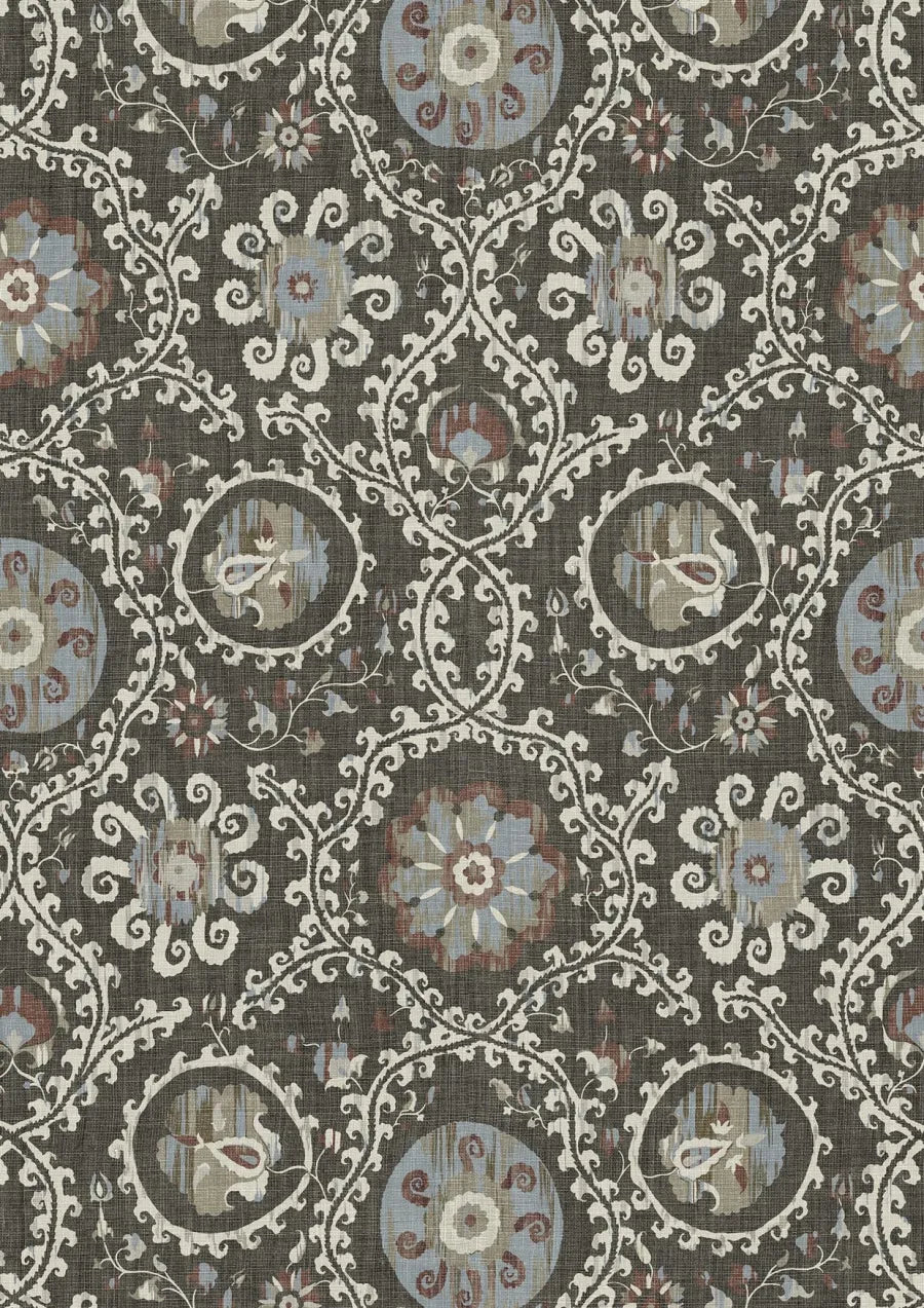 Lewis & Wood Oxus Turkish Brown Made to Measure Curtains – close-up