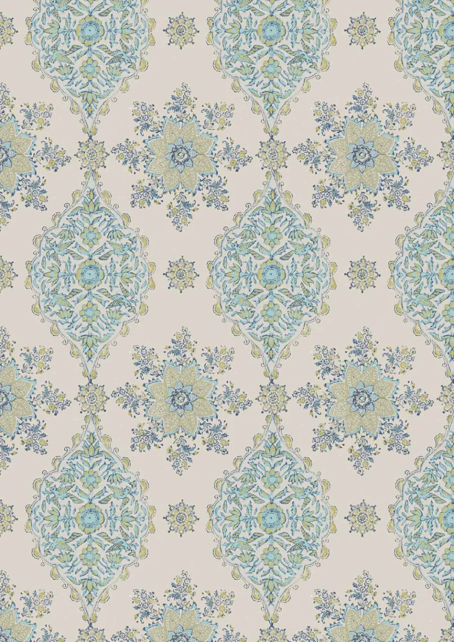 Lewis & Wood Pashmina Lapis Lime Made to Measure Curtains – close-up