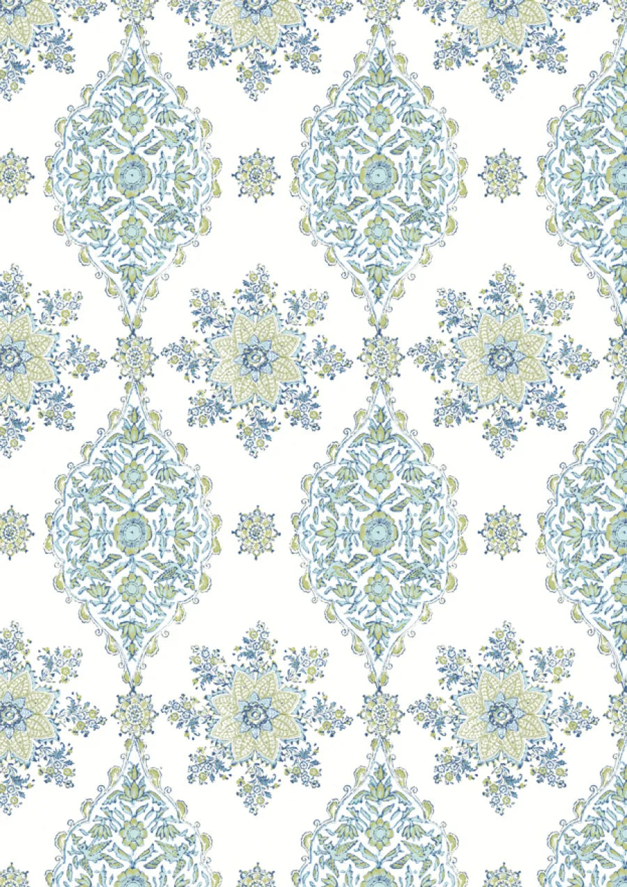 Lewis & Wood Pashmina LG Lapis Lime Made to Measure Curtains – close-up