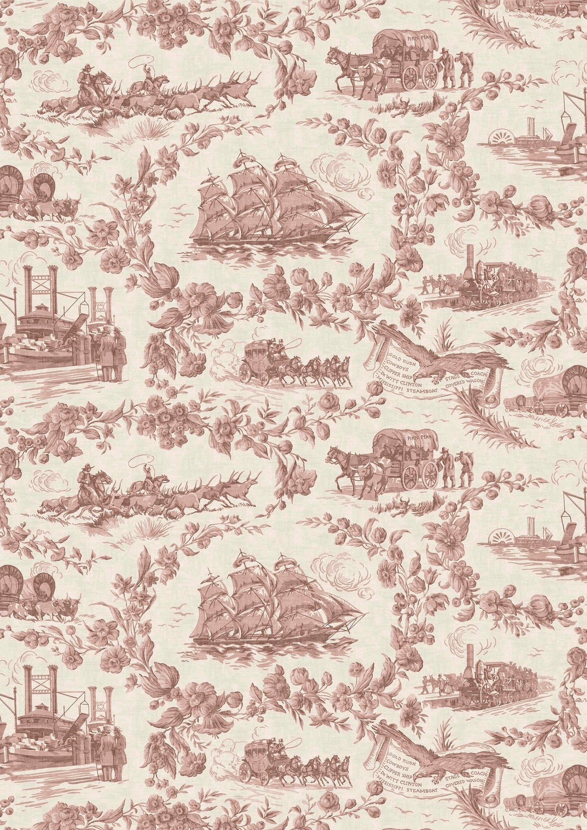Lewis & Wood Pioneer Days Dusty Rose Made to Measure Roman Blinds – full width