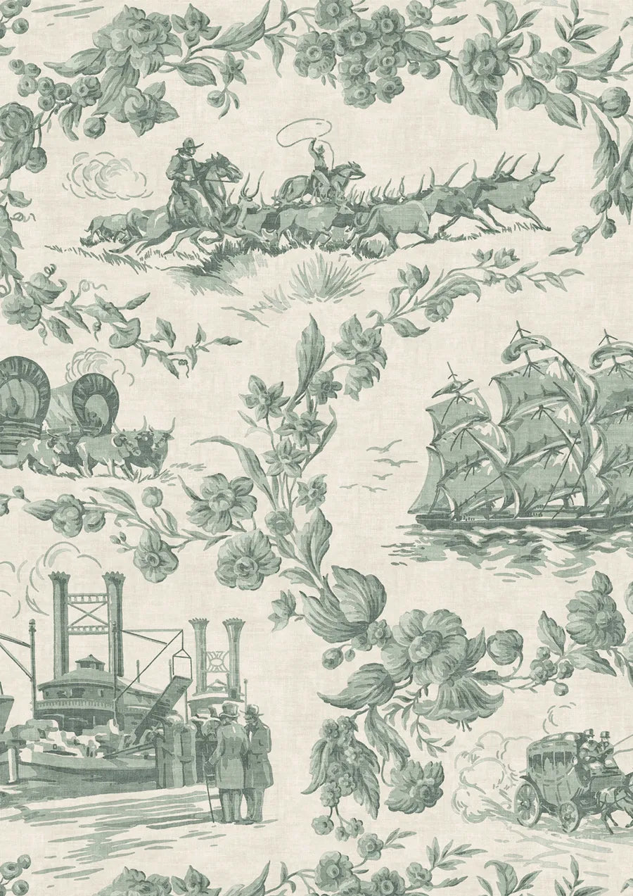 Lewis & Wood Pioneer Days Sagebrush Made to Measure Roman Blinds – close-up