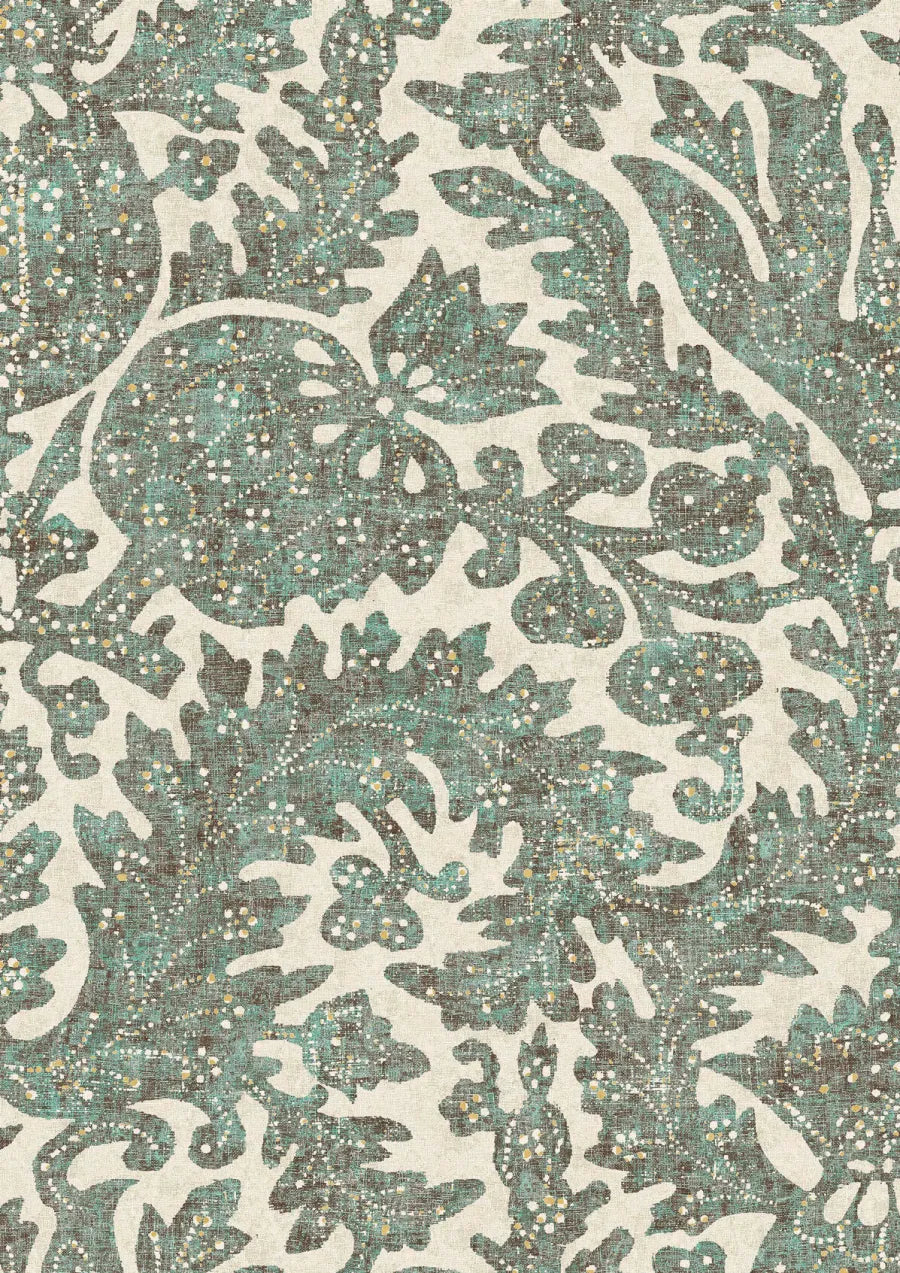 Lewis & Wood Pomegranate Verdigris Made to Measure Roman Blinds – close-up