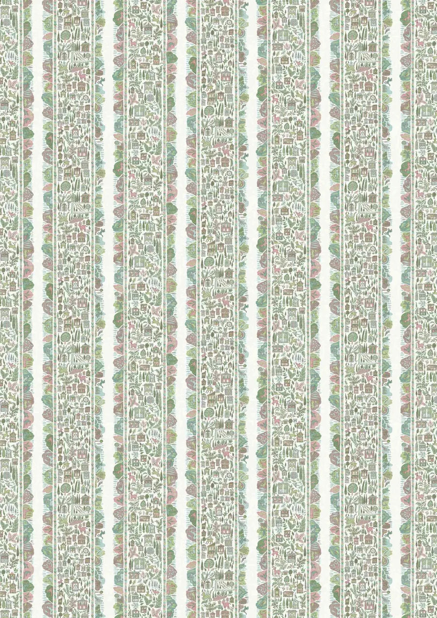 Lewis & Wood Ravi Ribbon Pistachio Rose Made to Measure Roman Blinds – full width