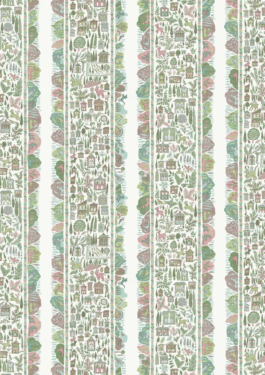 Lewis & Wood Ravi Ribbon Pistachio Rose Made to Measure Roman Blinds – close-up