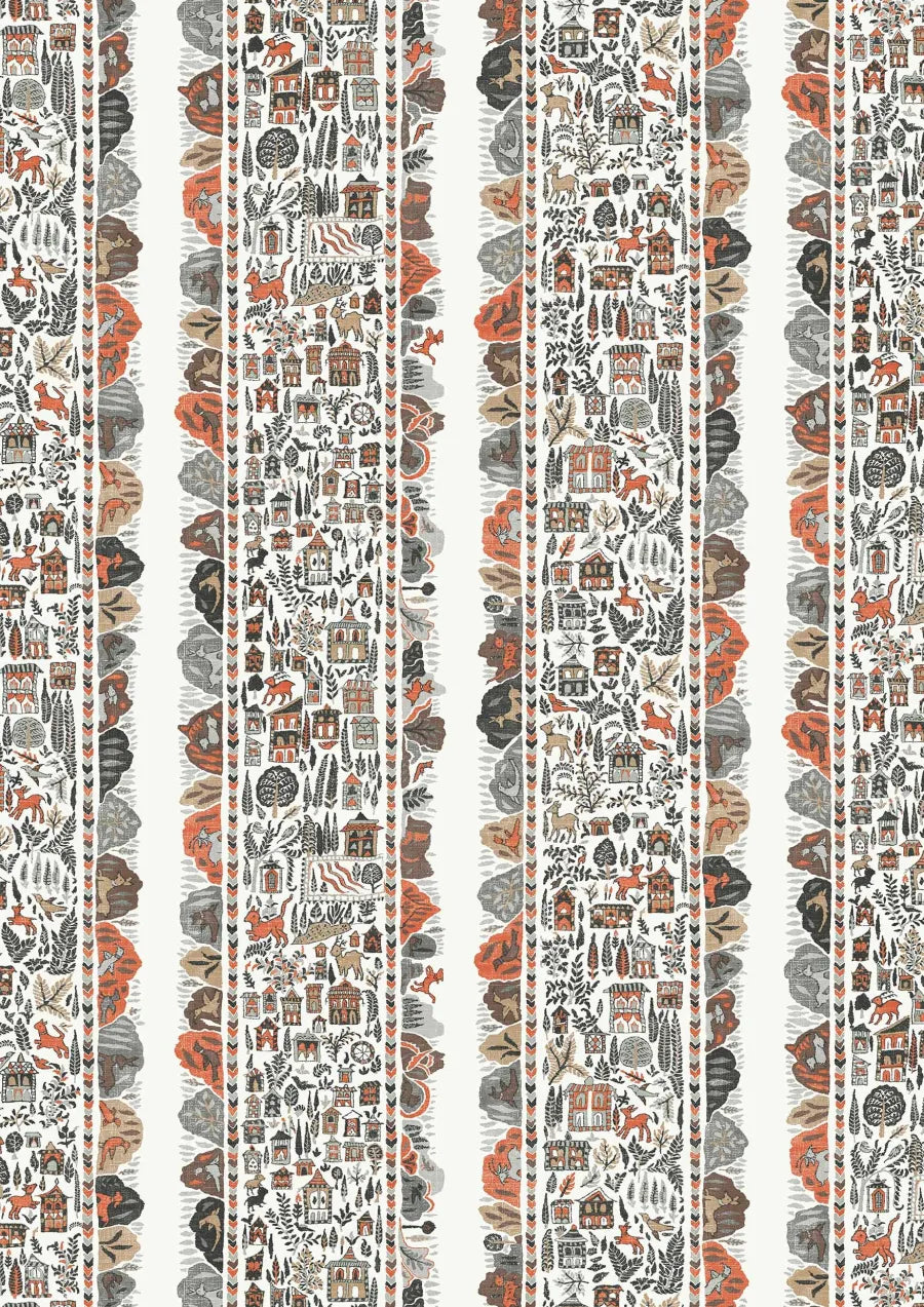 Lewis & Wood Ravi Ribbon Satsuma Soot Made to Measure Curtains – close-up