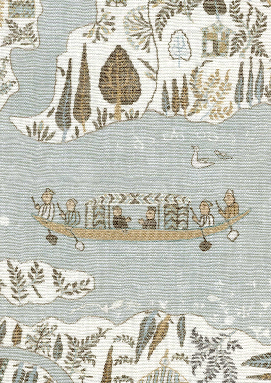 Lewis & Wood Regatta Aqua Vita Made to Measure Curtains – fabric detail