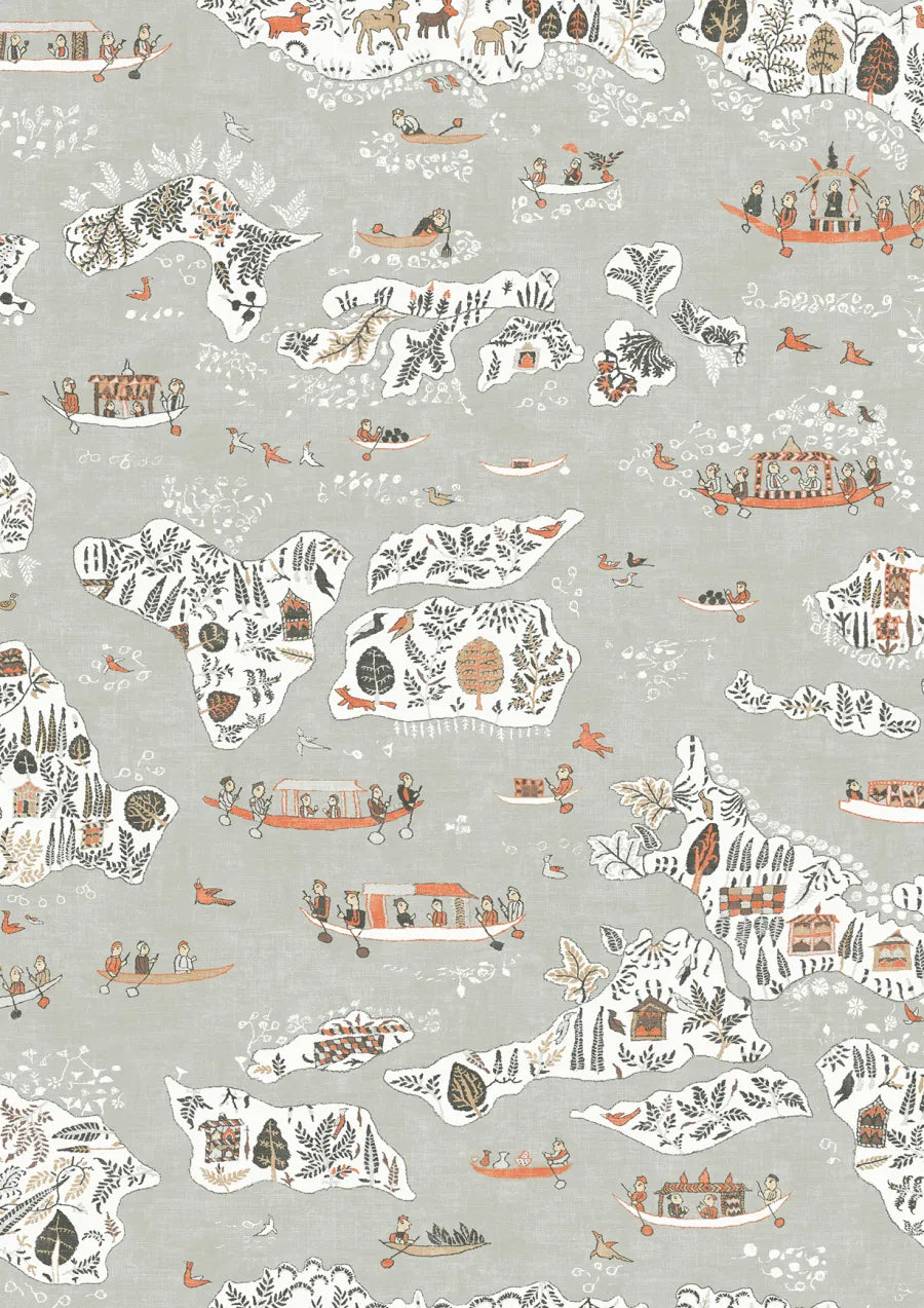 Lewis & Wood Regatta Satsuma Soot Made to Measure Curtains – close-up