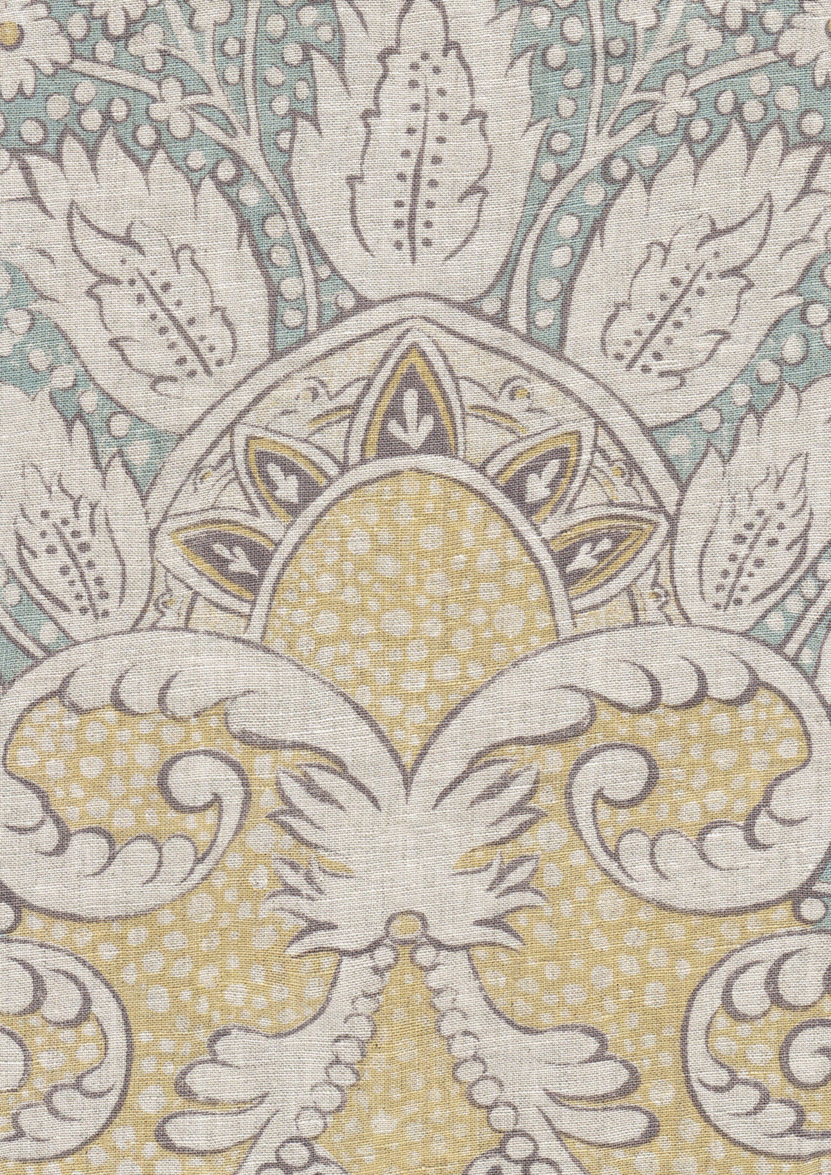 Lewis & Wood Rococo Linen Meadowsweet Made to Measure Curtains – fabric detail