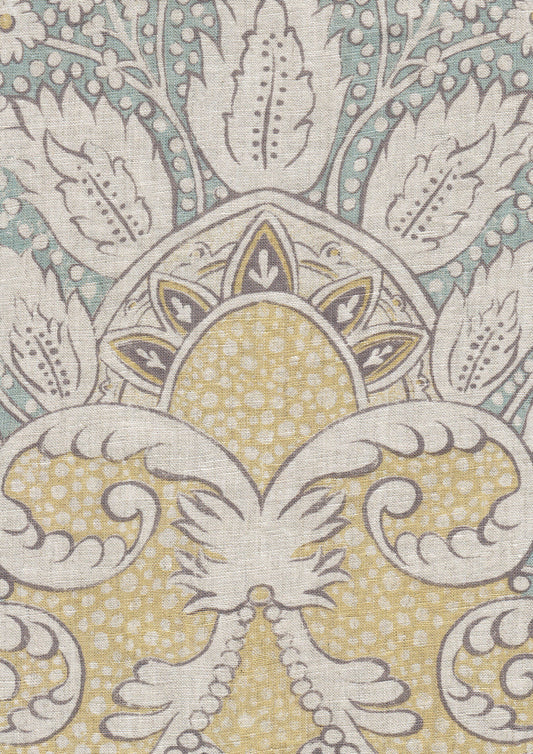 Lewis & Wood Rococo Linen Meadowsweet Made to Measure Curtains – fabric detail