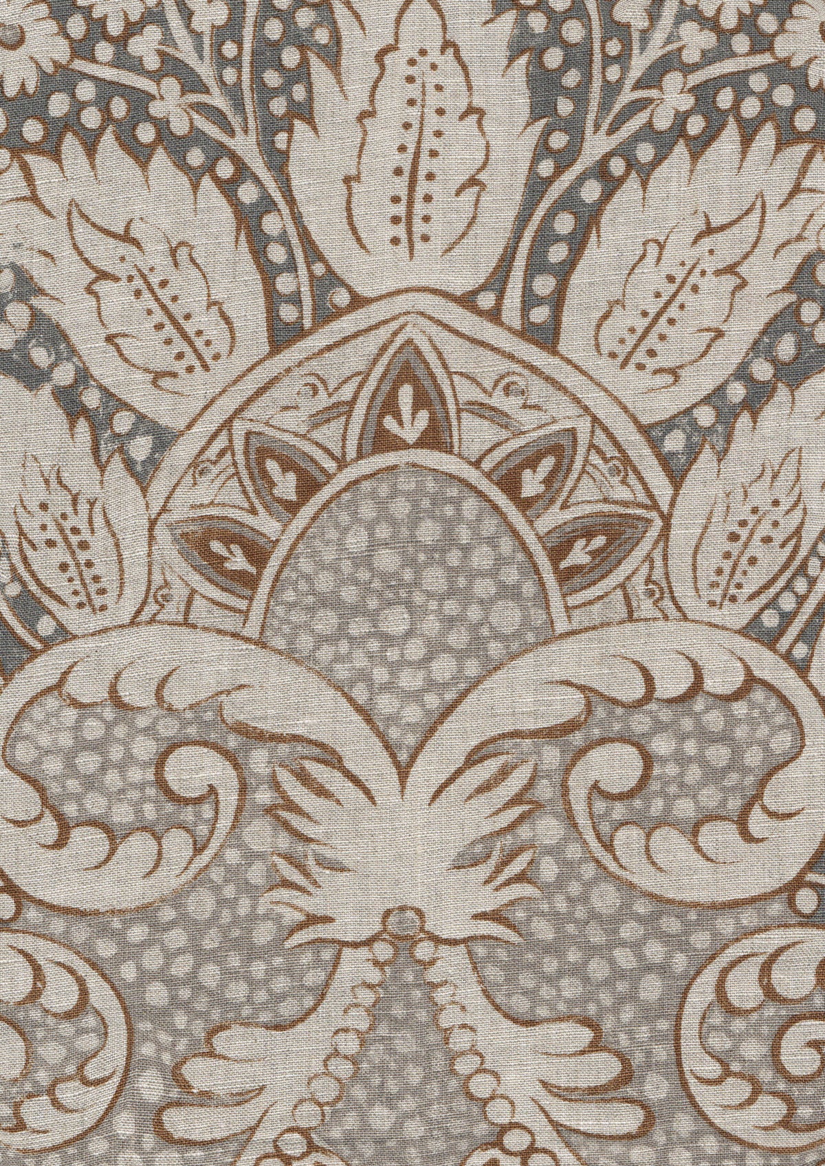 Lewis & Wood Rococo Linen Sparrow Made to Measure Curtains – fabric detail