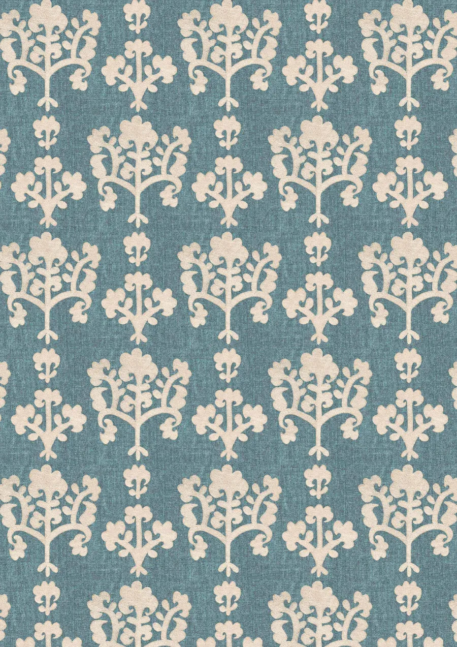 Lewis & Wood Saracen Cerulean Made to Measure Curtains – full width