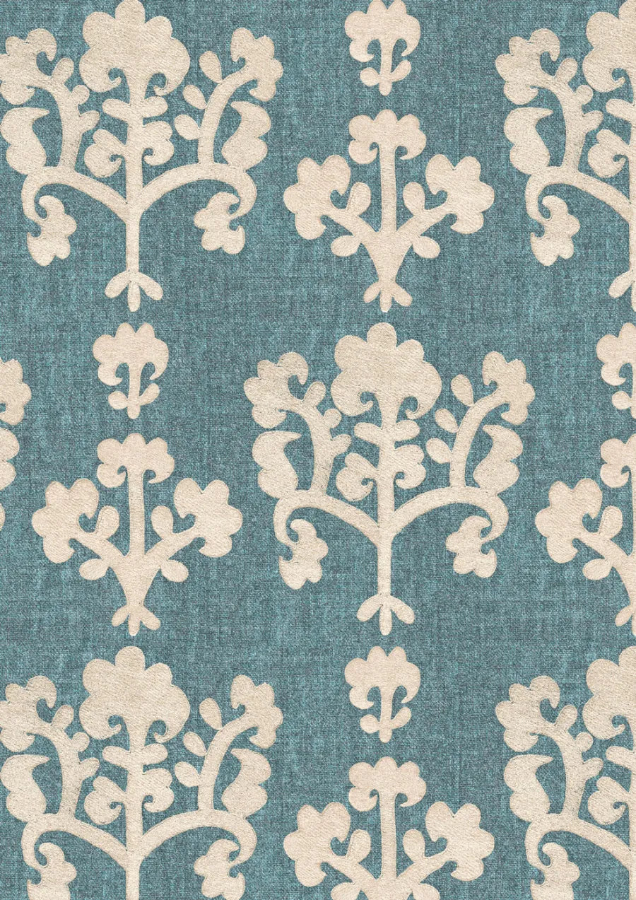 Lewis & Wood Saracen Cerulean Made to Measure Curtains – close-up