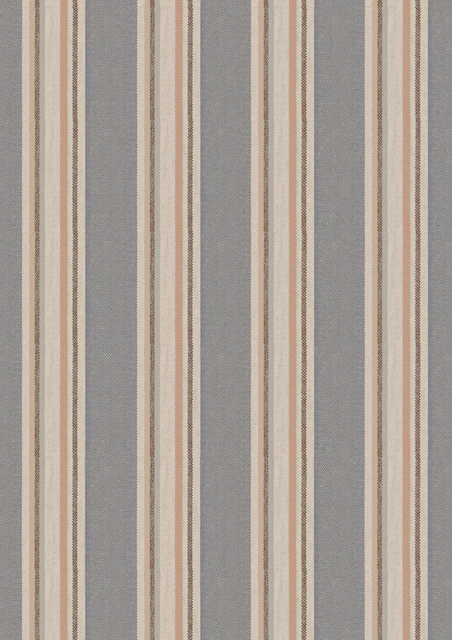 Lewis & Wood Selsley Stripe Slate Made to Measure Curtains – close-up