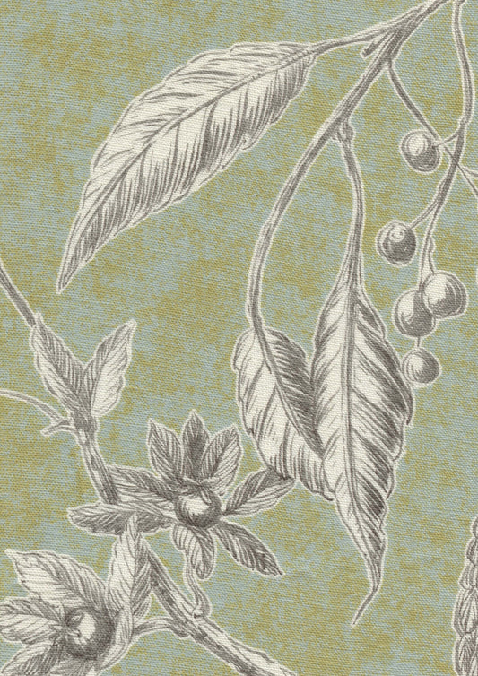 Lewis & Wood Squawk Charcoal Lime Made to Measure Curtains – fabric detail