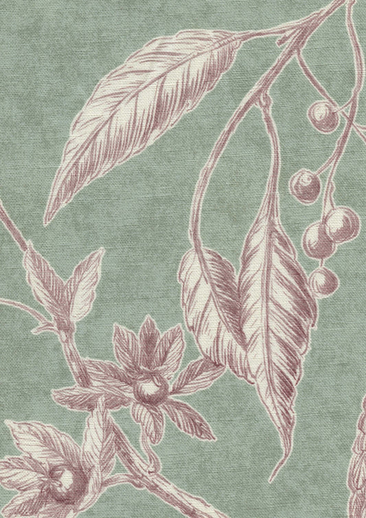 Lewis & Wood Squawk Chocolate Mint Made to Measure Curtains – fabric detail