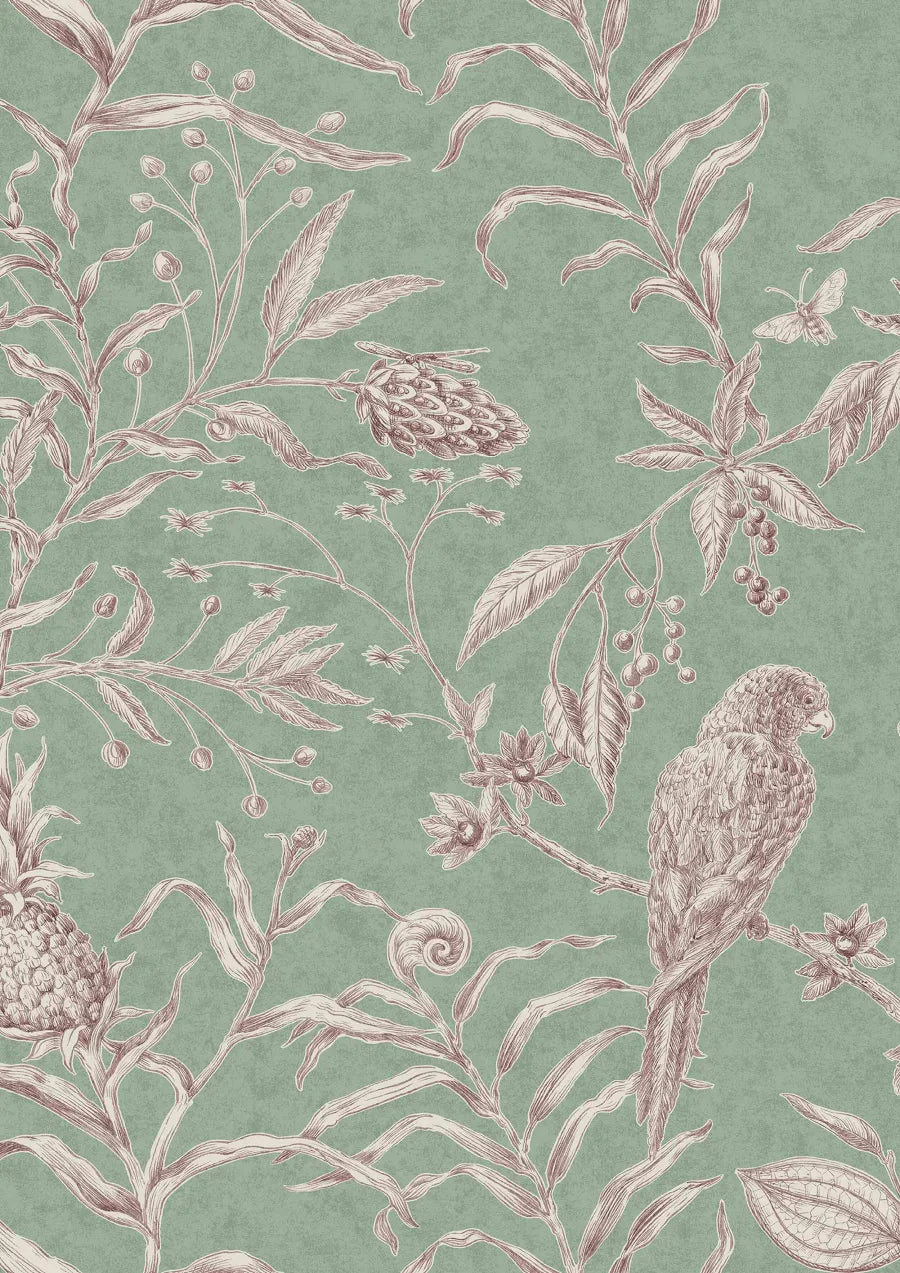Lewis & Wood Squawk Chocolate Mint Made to Measure Roman Blinds – close-up