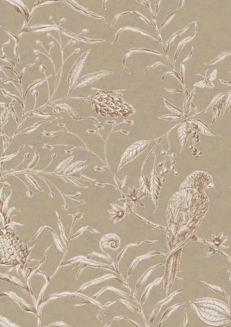 Lewis & Wood Squawk Gingernut Made to Measure Curtains – close-up