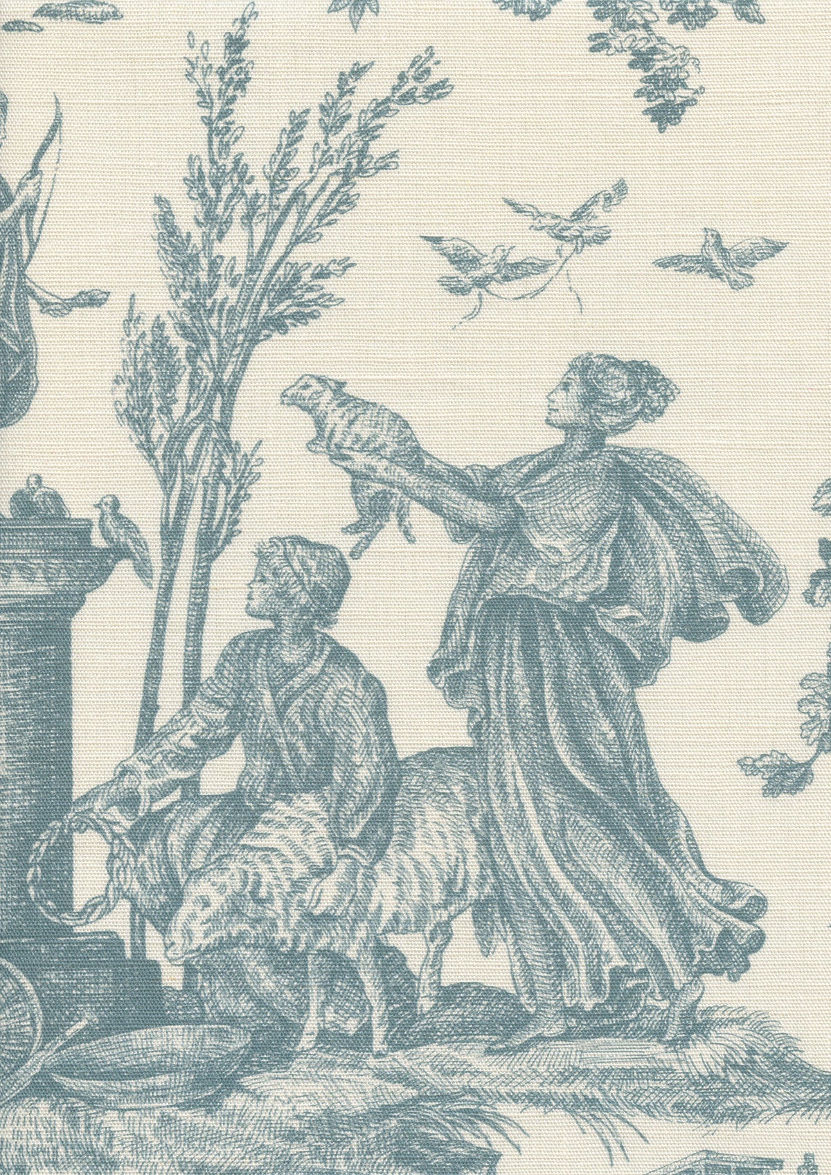 Lewis & Wood Toile Baptiste Celeste Made to Measure Roman Blinds – fabric detail