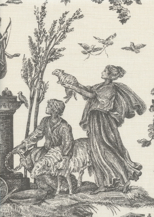 Lewis & Wood Toile Baptiste Douce Noir Made to Measure Roman Blinds – fabric detail
