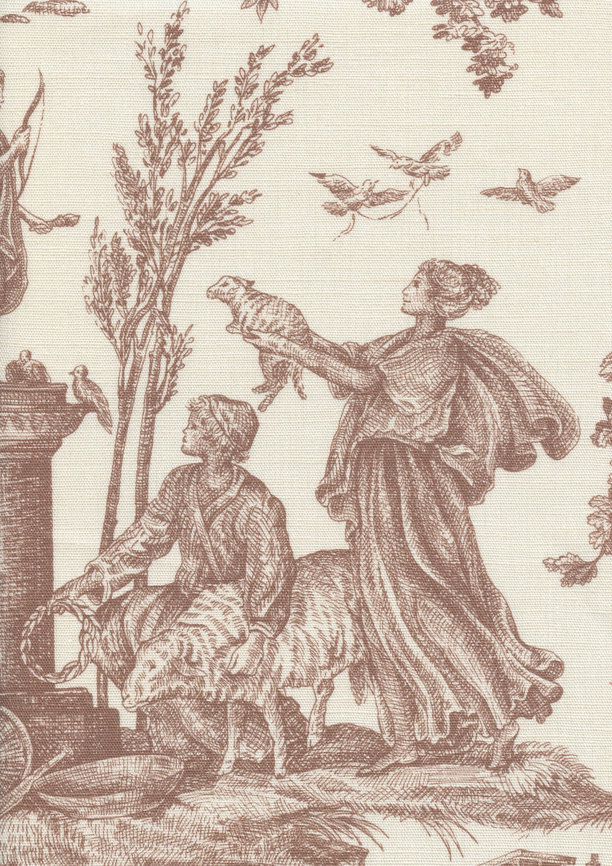 Lewis & Wood Toile Baptiste Marron Made to Measure Roman Blinds – fabric detail