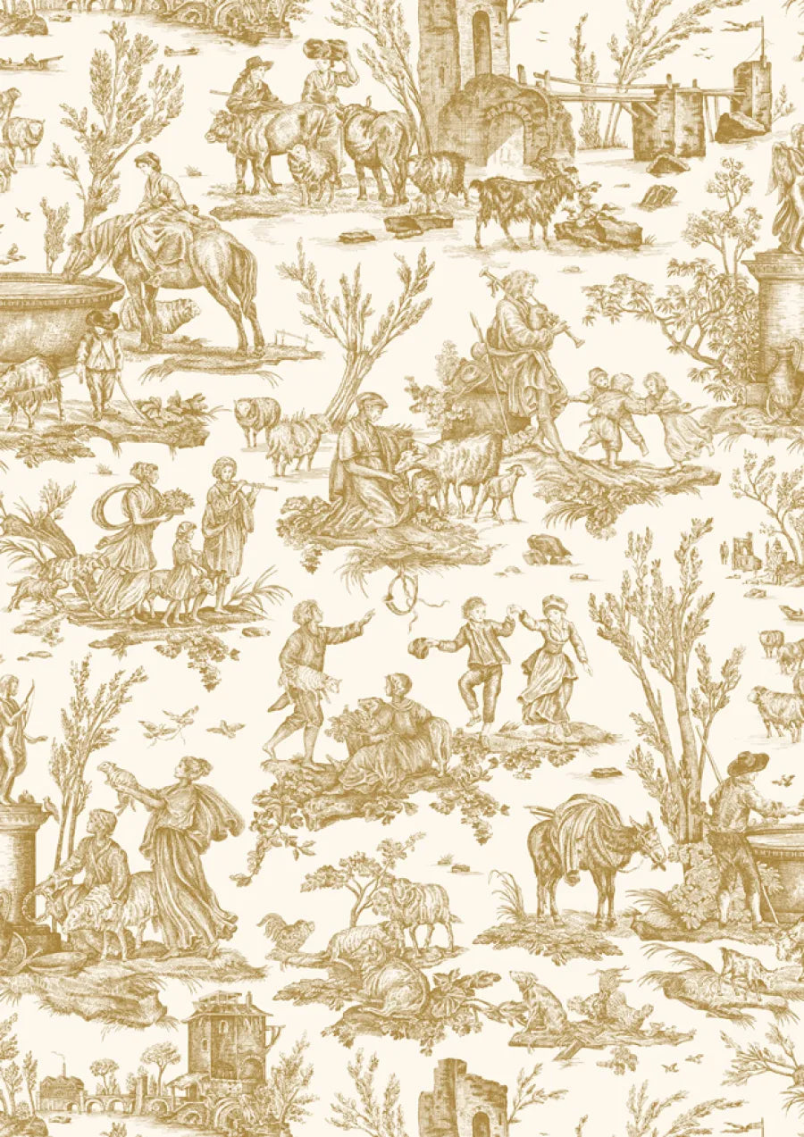 Lewis & Wood Toile Baptiste Dijon Made to Measure Curtains – close-up