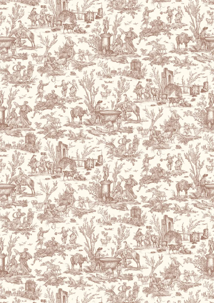 Lewis & Wood Toile Baptiste Marron Made to Measure Roman Blinds – full width