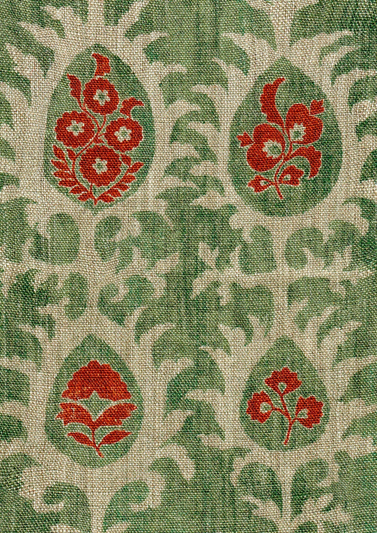 Lewis & Wood Tribal Limpopo Green Made to Measure Roman Blinds – fabric detail