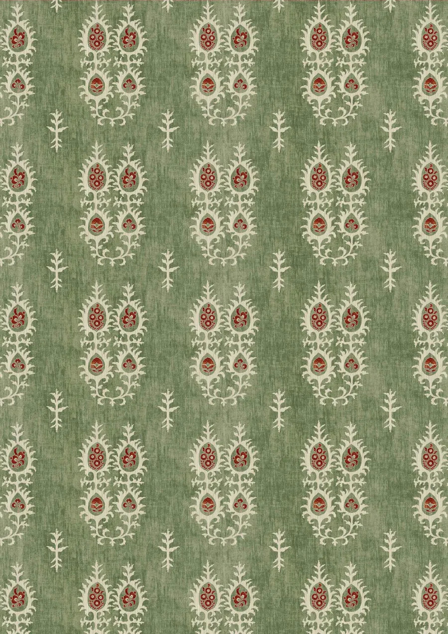 Lewis & Wood Tribal Limpopo Green Made to Measure Curtains – full width