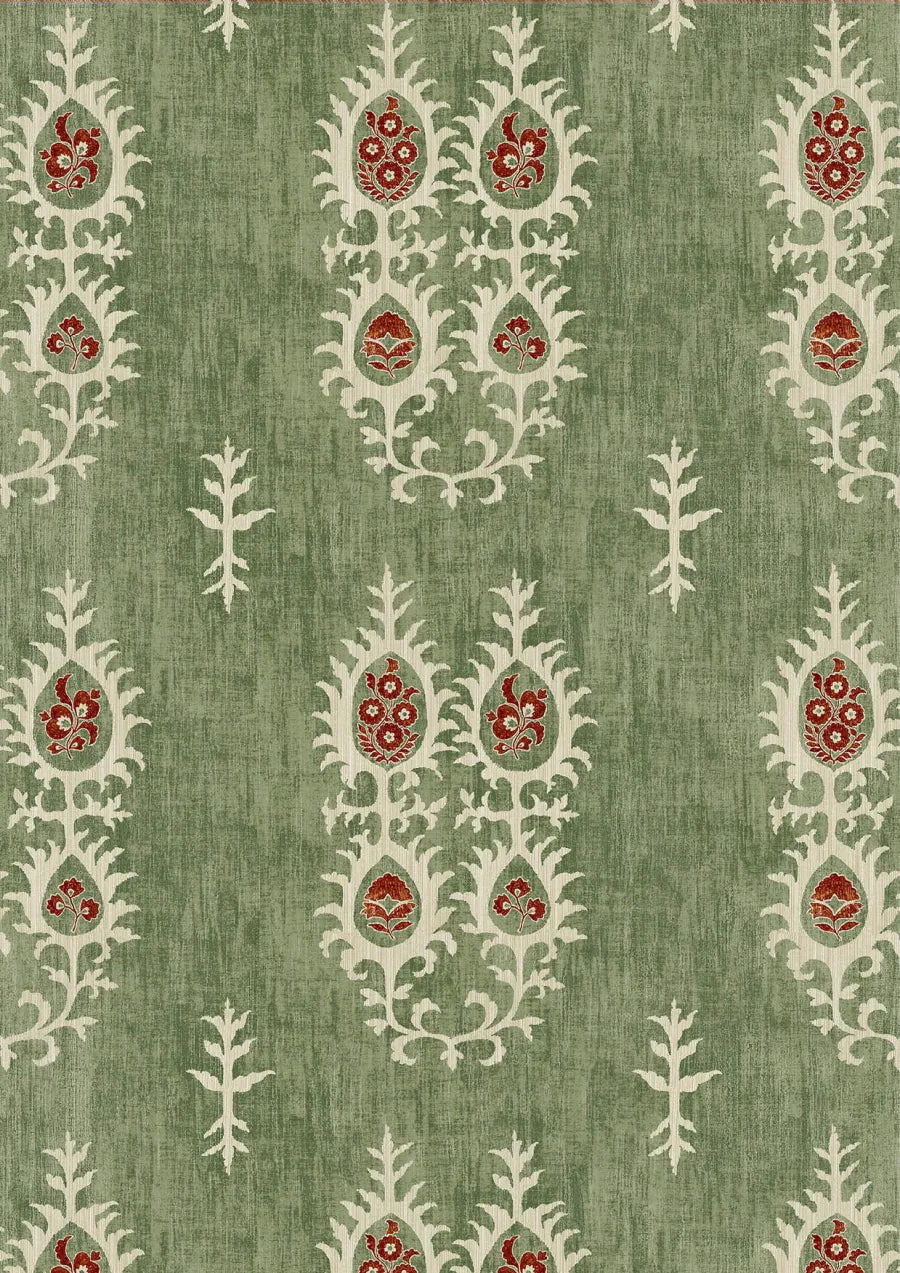 Lewis & Wood Tribal Limpopo Green Made to Measure Curtains – close-up