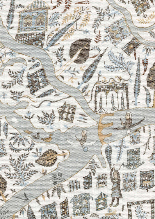 Lewis & Wood Utopia Aqua Vita Made to Measure Roman Blinds – fabric detail