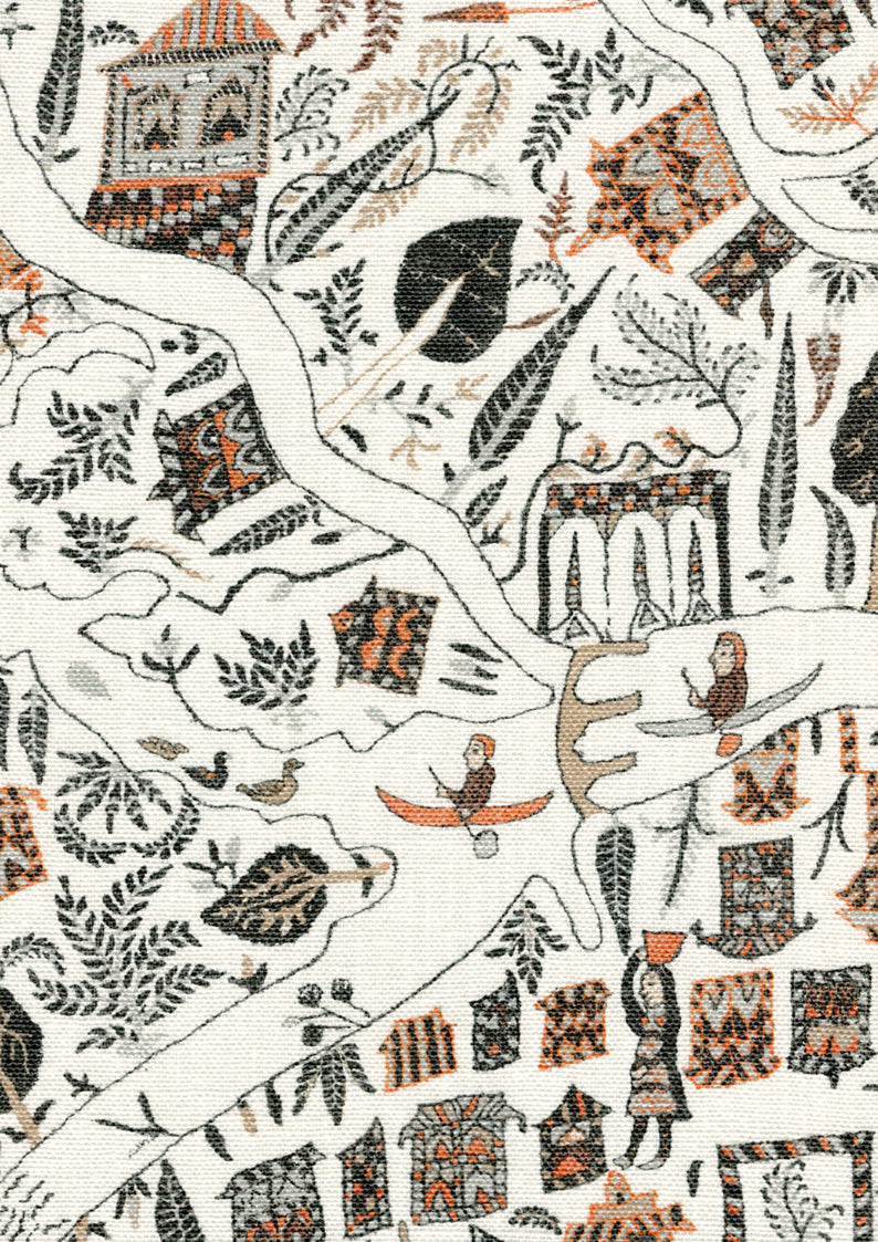 Lewis & Wood Utopia Satsuma Soot Made to Measure Curtains – fabric detail
