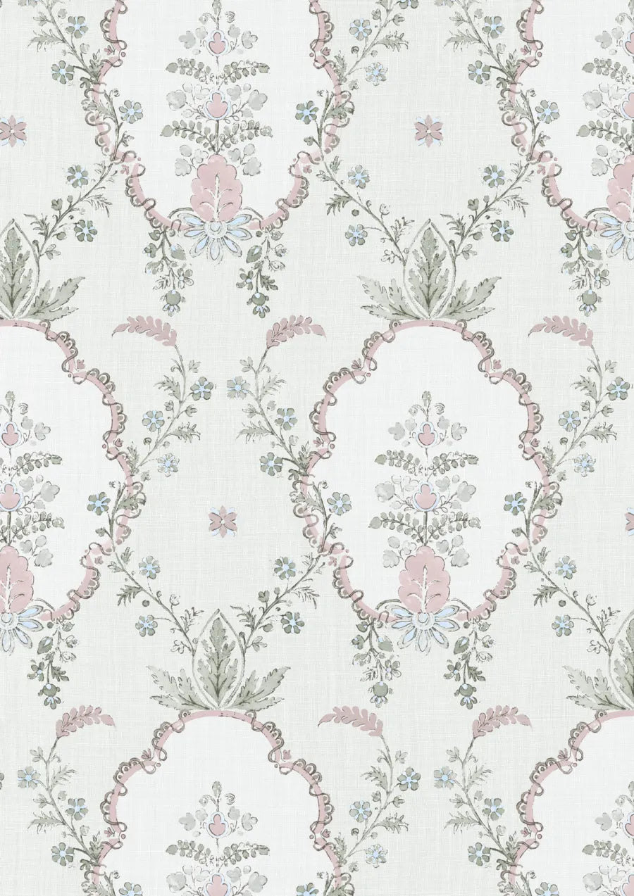 Lewis & Wood Vallance Myrtle Pink Made to Measure Curtains – close-up