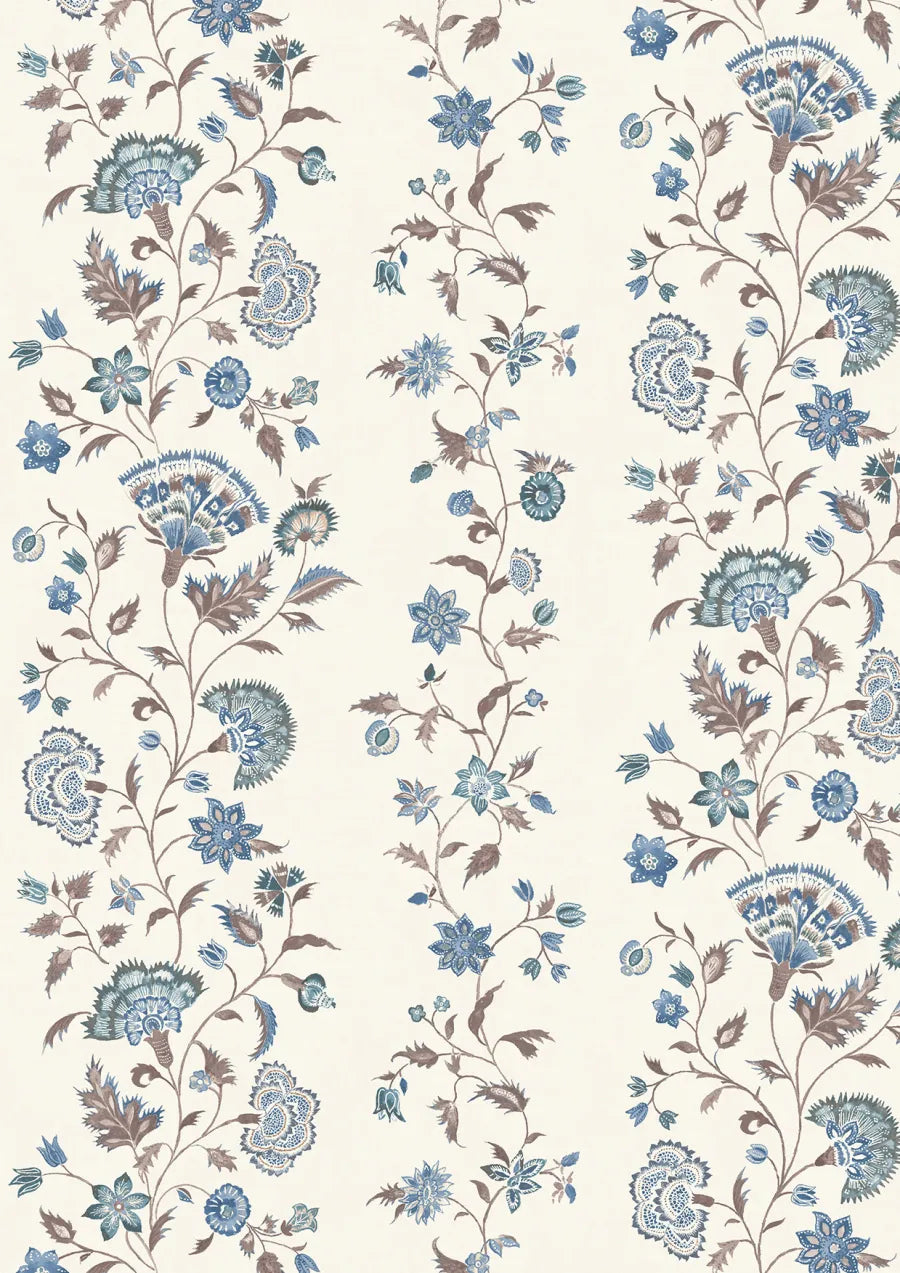 Lewis & Wood Victoria Blue Almond Made to Measure Roman Blinds – close-up