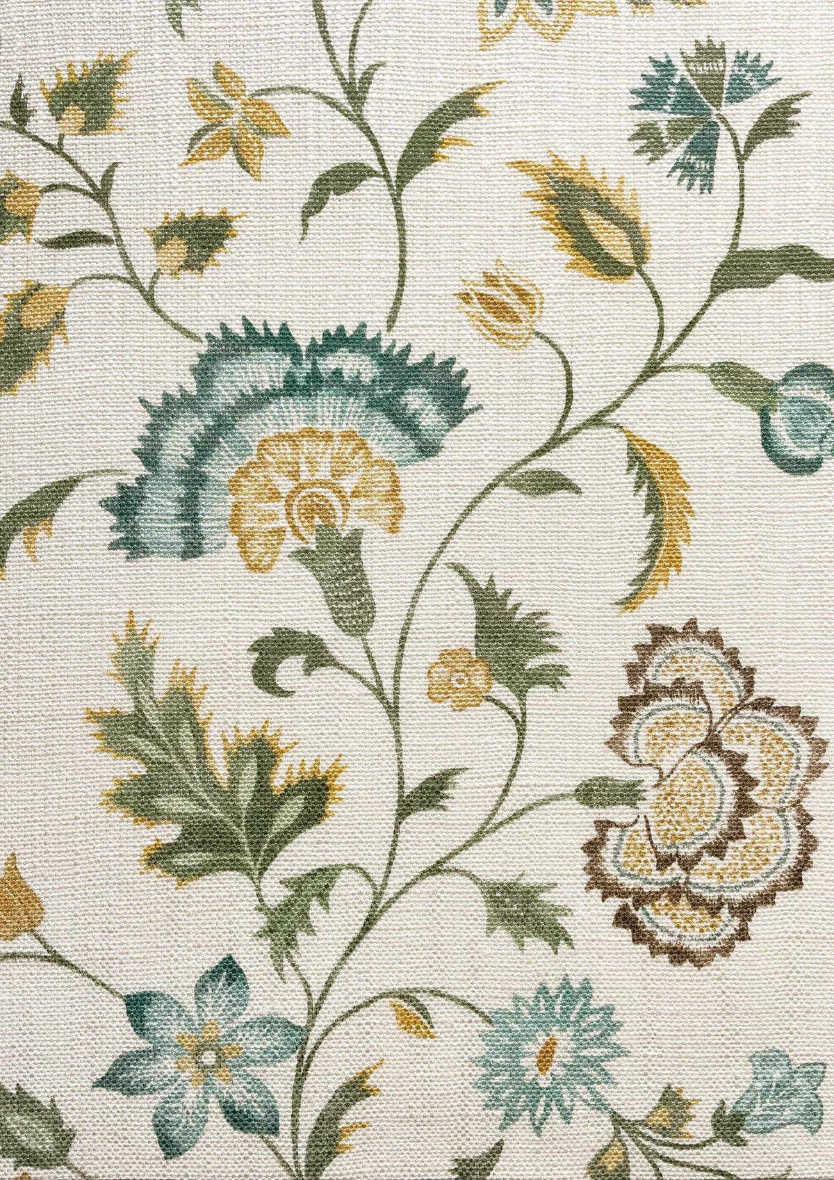 Lewis & Wood Victoria Teal Ochre Made to Measure Roman Blinds – fabric detail