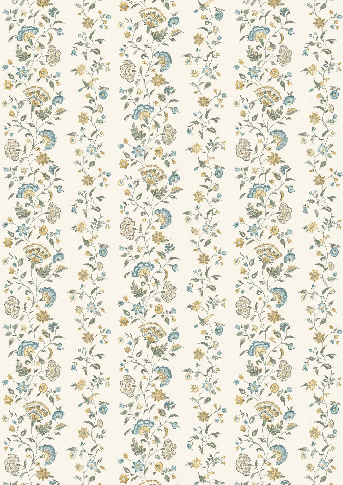 Lewis & Wood Victoria Teal Ochre Made to Measure Curtains – full width