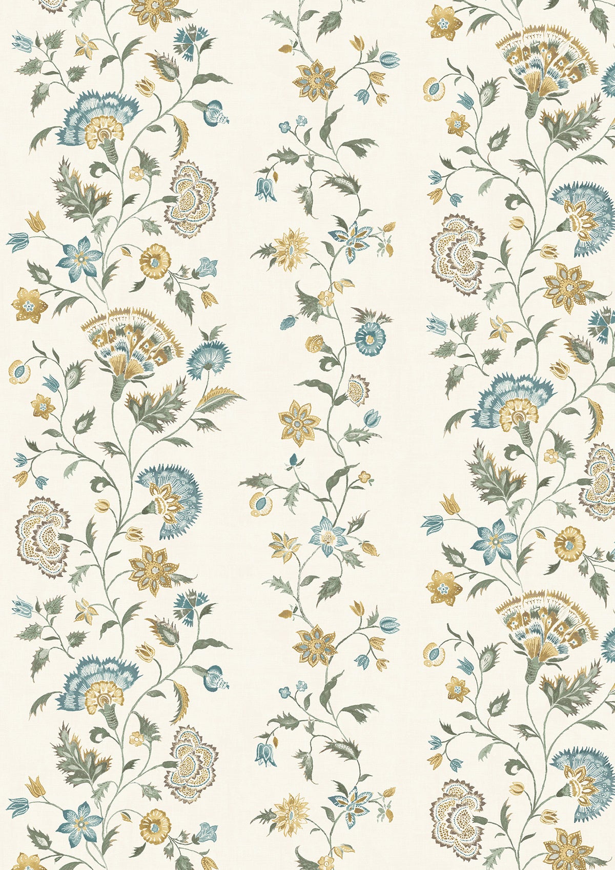 Lewis & Wood Victoria Teal Ochre Made to Measure Roman Blinds – close-up