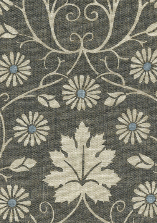 Lewis & Wood Vineheart Charcoal Made to Measure Curtains – fabric detail